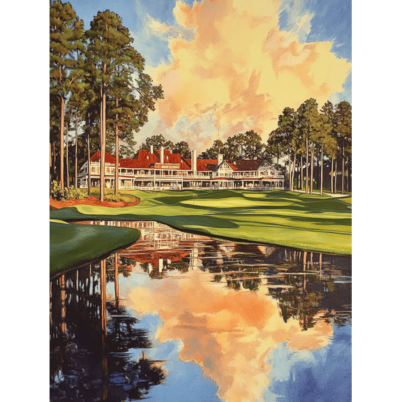 Golf Course Sunset Canvas Print/Wall Art Perfect for Living Room Bedroom Office Hallway and Dining Room Decoration.