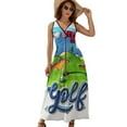 thumbnail image 1 of Golf Course Womens Night Club Maxi Dress V Neck Sleeveless Bohemia Long Dresses, 1 of 9