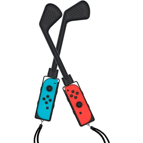 Golf Culb for Nintendo Switch Joy-Con Controller, Sports Game Accessories for Mario Golf-Super Rush - 2 Pack(Black)