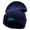 thumbnail image 1 of Golf Cup and Greens Embroidered 12 inch Acrylic Cuffed Long Beanie - Navy OSFM, 1 of 5