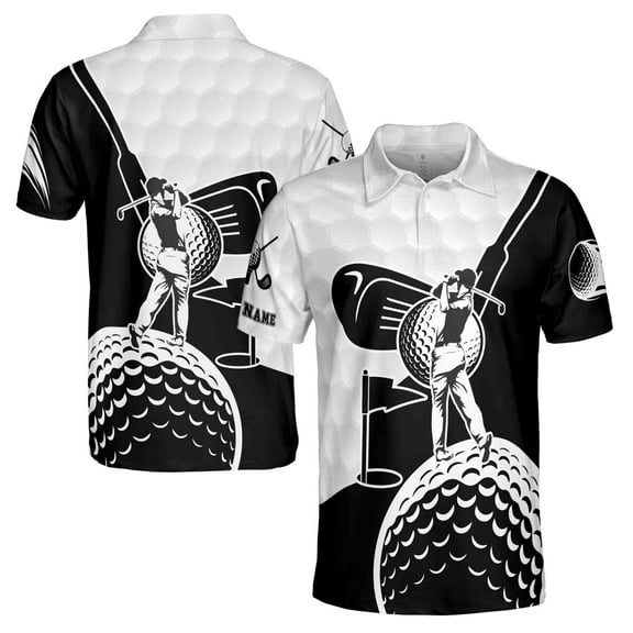Golf Custom Name Men Golf Clubs Golf Ball Apparel 3D Polo Shirt Size S-5XL