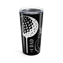 Golf Dad 20 oz Stainless Steel Tumbler Double-Wall Insulated with Lid, Black