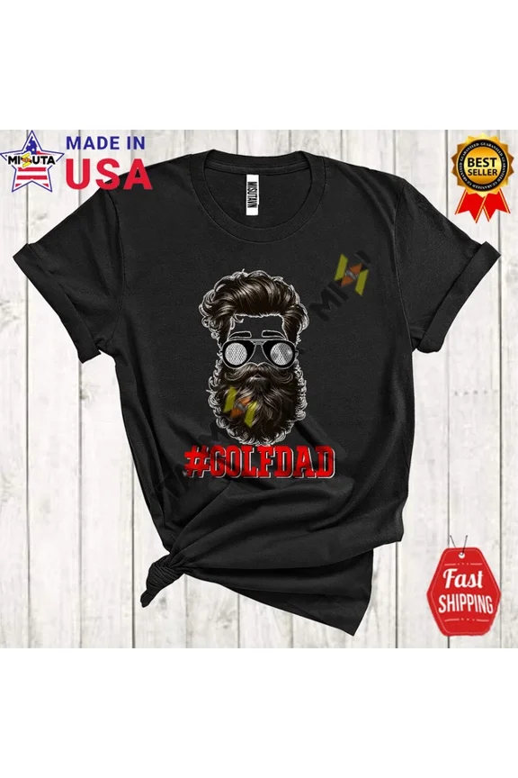 Golf Dad, Awesome Father'S Day Beard Sunglasses, Sport Player Family T-Shirt Unisex S-5XL Hot Trending Shirt, Vintage Birthday Gift