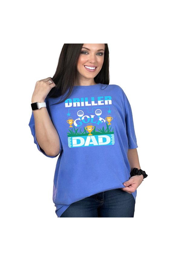 Golf Dad, Golfer Father's Day, Flo Blue Comfort Colors T-Shirt, Large