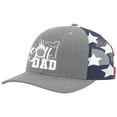 thumbnail image 1 of Golf Dad Golfer Men's Embroidered Mesh Back Trucker Hat, Heather Grey/American Flag, 1 of 4