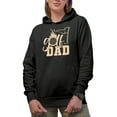thumbnail image 1 of Golf Dad with Ball & Flag, Father Golf Player, Golfing or Golfer Themed Merch Gift, Black Hooded Sweatshirt or Hoodie, Small, 1 of 5
