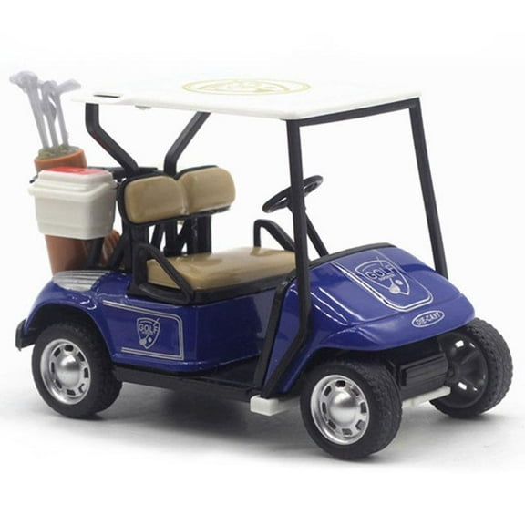 Golf Decor for Golf Party, Miniature Golf Cart Model with Accessories, Red and White, Die-Cast Collectible Golf Cart Decoration