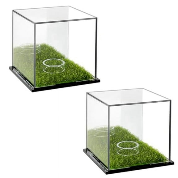Golf Display Box Acrylic Golf Stand Transparent Display Box Square Display Box with Green Base