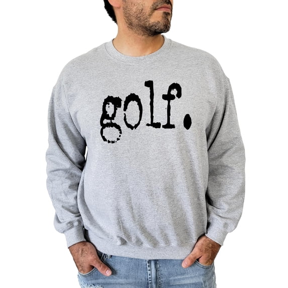 Golf Distressed Type Sweatshirt for Men and Women Golfer Style Pullover for Adult Gray Sweatshirt Adult Small