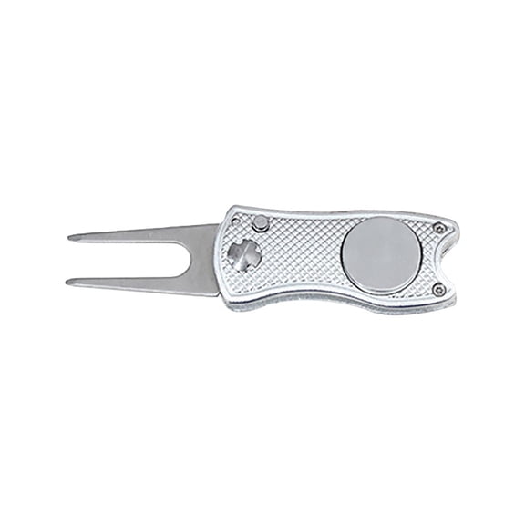 Golf Divot Repair Tool, Foldable Magnetic Pop-up Button Stainless Steel Switchblade & Detachable Golf Ball Marker