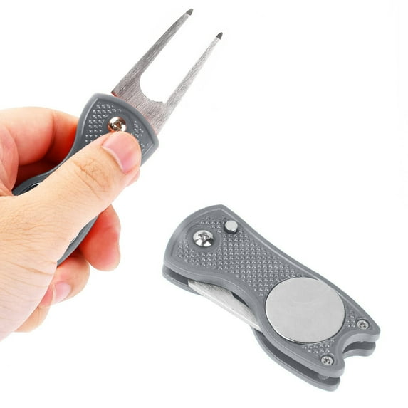 ThisOK Golf Divot Repair Tool With Pop-Up Button Magnetic Ball Marker Lightweight Portable Metal 1-Pack 12cm