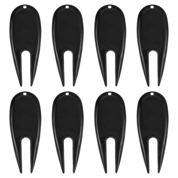 Golf Divot Tool Plastic Golf Repair Tool Ball Marker for Golfer, Black, 8 Pack