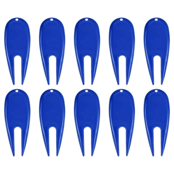 Golf Divot Tool Plastic Golf Repair Tool Ball Marker for Golfer, Blue, 10 Pack