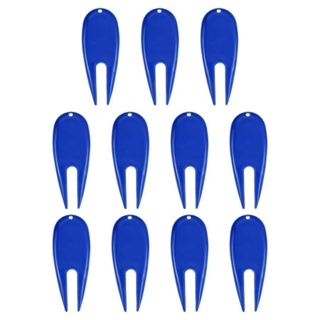Golf Divot Tool Plastic Golf Repair Tool Ball Marker for Golfer, Blue, 12 Pack