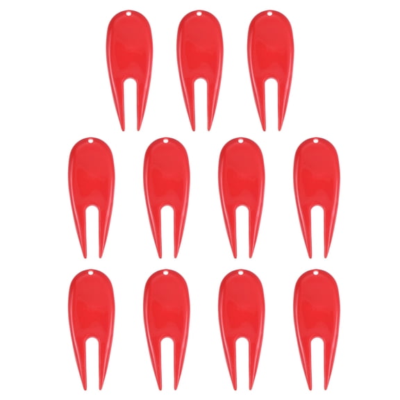Golf Divot Tool Plastic Golf Repair Tool Ball Marker for Golfer, Red, 12 Pack