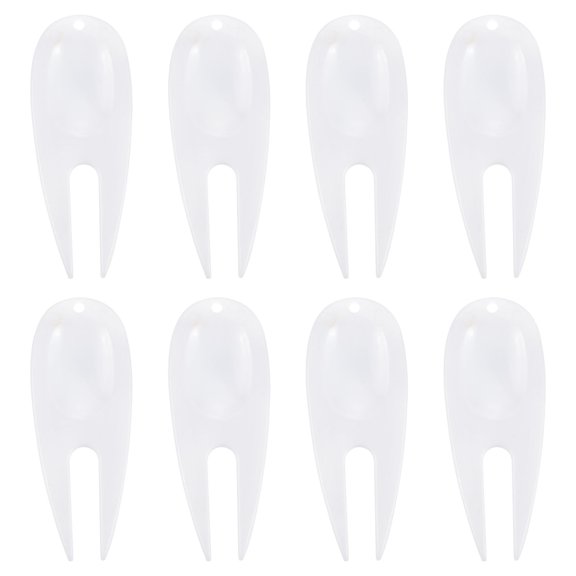 Golf Divot Tool Plastic Golf Repair Tool Ball Marker for Golfer, White, 8 Pack