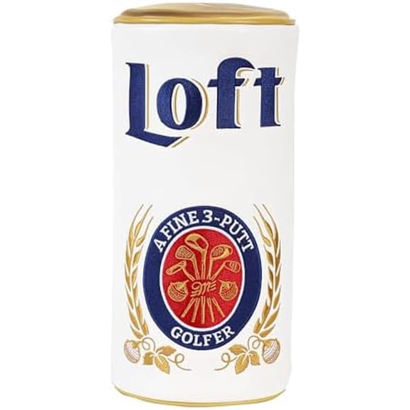 Golf Driver Headcover - Beer Can Shaped Barrel Style Funny Head Cover, Tour Grade PU Leather Golf Club Cover (Mulligan Loft)