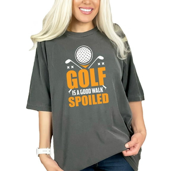 Golf Enthusiast Fun Graphic Spoiled, Pepper Comfort Colors T-Shirt, Small