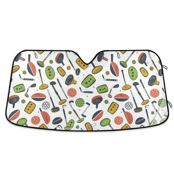 Golf Equipment Car Windshield Sun Shade Foldable Car Front Window Visor Heat and UV Protection 53x23.5