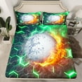 thumbnail image 1 of Golf Fitted Sheet Full, Gradient Hexagon Bed Sheets Sports Games Bedding Set Teens Adult Bedroom, Geometric Neon Honeycomb Sheets Golf Gifts For Men, Green, 2 Pillow Cases, 1 of 5
