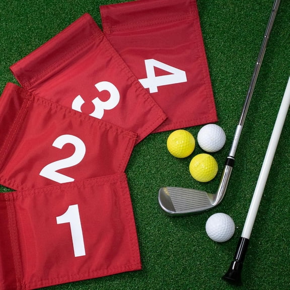 Golf Flag  Upgraded Dual-Layer Nylon, Double Sided Printing, Tube Inserted  Mini Practice Putting Green Flags