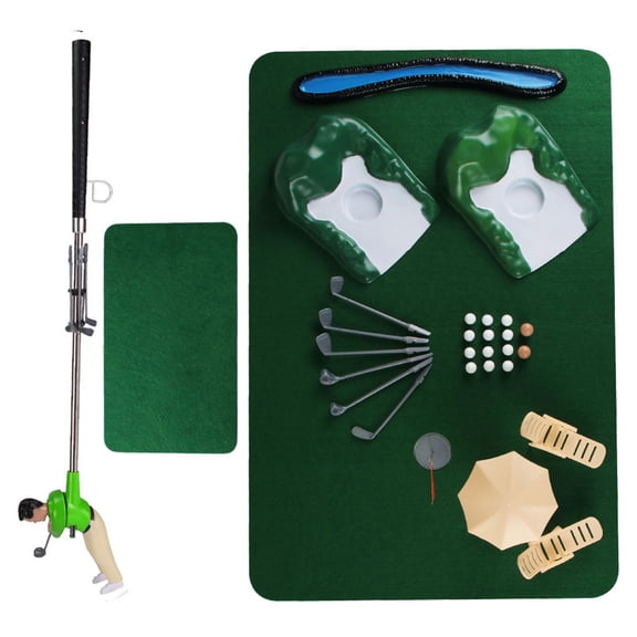 Golf Game Set Putting Mat Indoor Outdoor Golf Putters Putting Green Practice Training Golf Gift for and Home