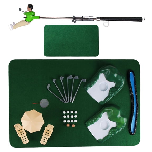 Golf Game Set Putting Mat Indoor Outdoor Golf Putters Putting Green Practice Training Golf Gift for and Home