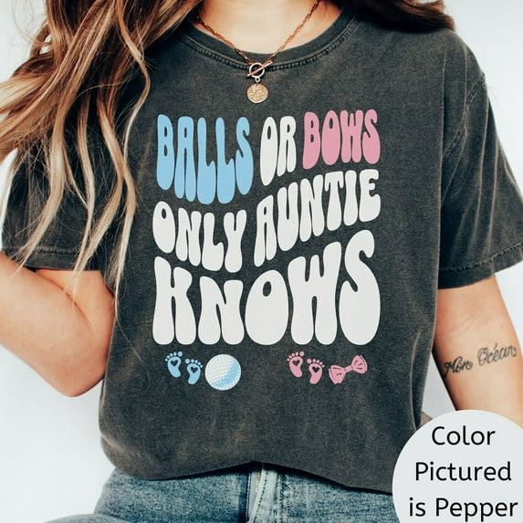 Golf Gender Reveal, Balls Or Bows, New Aunt Shirt, Auntie Shirt, Keeper Of The Gender, Gender Reveal Ideas, Baby Announcement Shirt