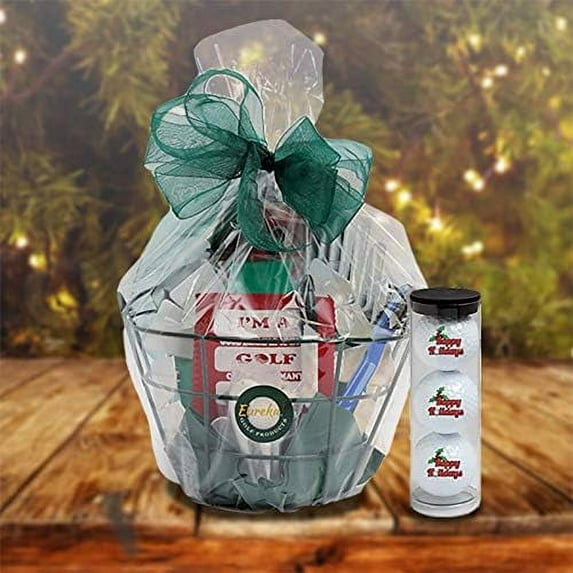 Golf Gift Basket for Christmas and Holidays | Themed Gift for Golfers | 12 Essential Golf Accessories | Eureka Golf Products