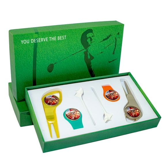 Golf Gift for Men Women Golfers Customizable Golf equipment Portable Golf Accessories Set with Golf Ball Tees Divot Tools Hat Clips Magnetic Markers Christmas Birthday Present Christmas Dog Gift