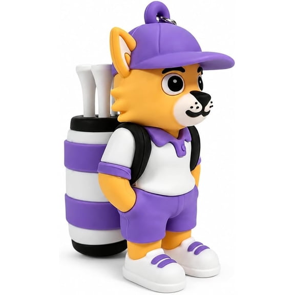 Golf Gift, Purple Cat Caddy Golf Tee Holder, Includes 8 Golf Tees, Fun Golf Accessory for Men & Women | Holds 4 Golf Tees