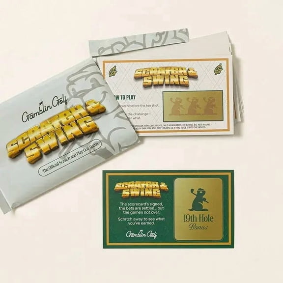 Golf Gift for Men – Scratch & Swing 3 Pack, Scratch Off Card Game with 18 Hole Challenges & 19th Hole, Interactive Party Fun