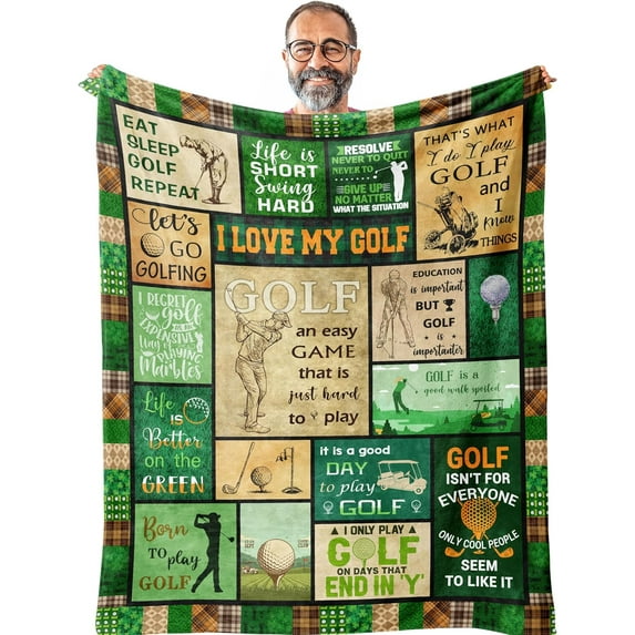 Golf Gifts for Men, Funny Golf Gifts for Men Unique, Mens Best Golf Gift for Him, Golf Gifts for Women, Cool Golfing Gifts Idea for Golfers, Golf Lover Birthday Gift Blanket 60 x 50