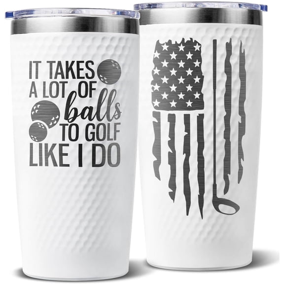 Golf Gifts for Men - Funny Golfing Birthday, Christmas, Fathers Day, White Elephant Gift for Dad Husband Boyfriend, Cool Gifts for Golfers - Golf Tumbler Cup Mug, 20oz Insulated Stainless Steel