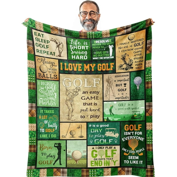 Golf Gifts for Men, Funny Golf Gifts for Men Unique, Mens Best Golf Gift for Him, Golf Gifts for Women, Cool Golfing Gifts Idea for Golfers, Golf Lover Birthday Gift Blanket 60"x50"