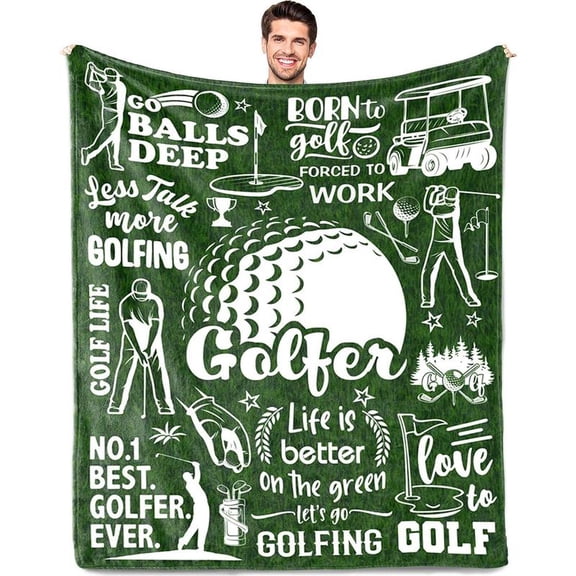 Golf Gifts For Men, Golf Gift For Men Unique, Golfing Gift For Him, Birthday Thanksgiving Day Golfing Presents, Golfer Present For Sport Lover Blanket Gift