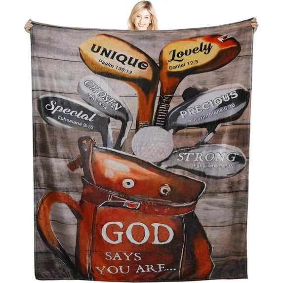 Golf Gifts for Men, for Golfers, Funny Golf Gifts for Sport Fan Kids Adults, Golf Gifts for Women, Soft Fleece Throw Golf Blanket for Birthday Gift, Father''s Day to Golf Lover-50" x 60"