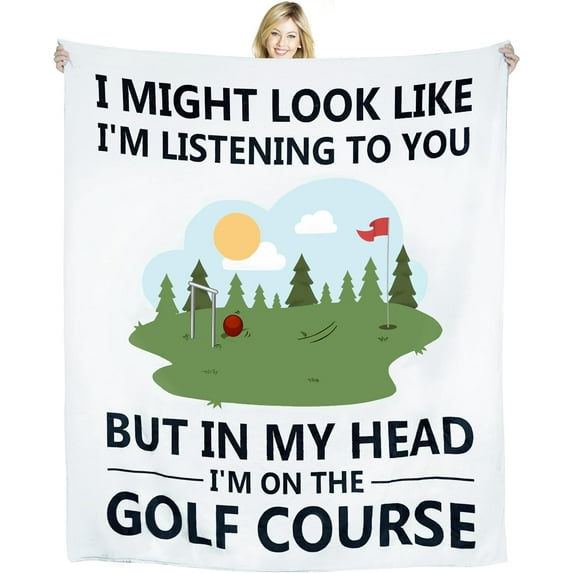 Golf Gifts for Men, for Golfers, Funny Golf Gifts for Sport Fan Kids Adults, Golf Gifts for Women, Soft Fleece Throw Golf Blanket for Birthday Gift, Father''s Day to Golf Lover-50" x 60"