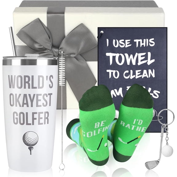 Golf Gifts For Men,Golfing Accessories Gifts For Golfer Lovers,Funny Golf Towel for Him,20 OZ Golfing Tumbler for Dad,Father,Boyfriend,,Birthday Christmas for Men
