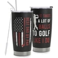 thumbnail image 1 of Golf Gifts for Men - Stainless Steel American Flag Tumbler Cup 20oz for Golf Lover - Golf Dad Birthday Gifts for Dad Men Husband & Fathers Day Gift For Dad From Daughter Son Wife, 1 of 6