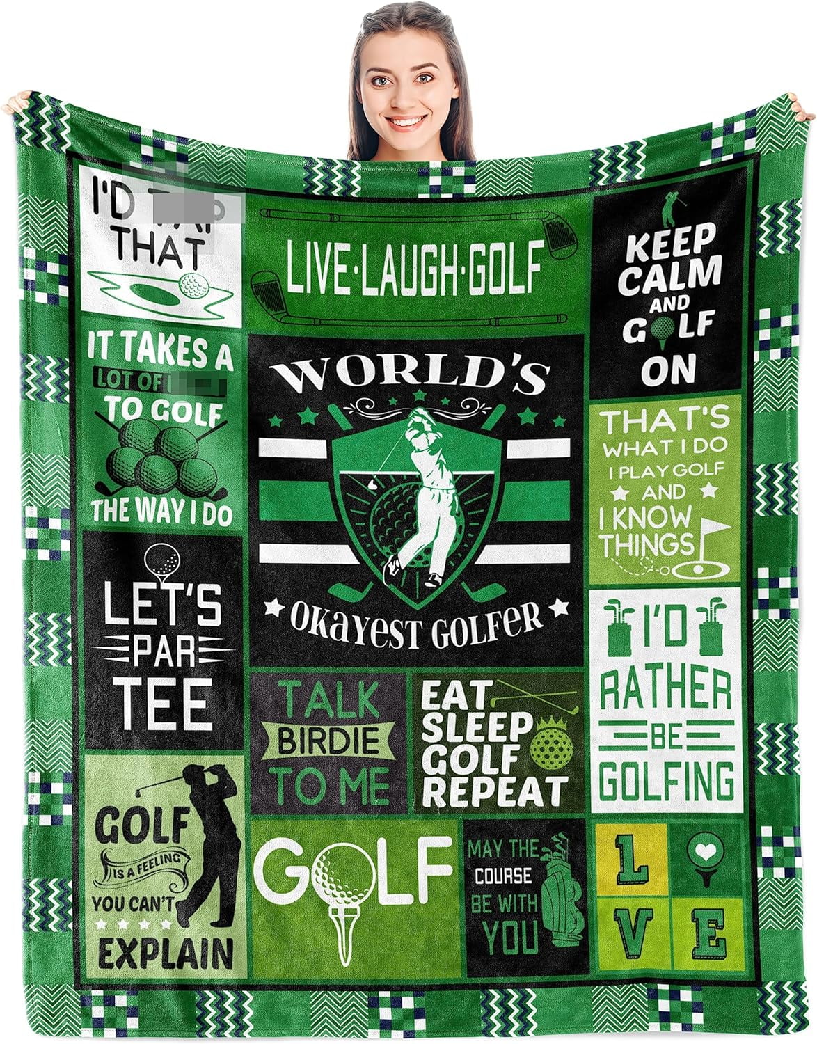 Golf Gifts for Men Unique - Funny Golf Gifts - Valentine Golfing Gifts for Men Women - Best Golf Gift - Top Golf Gift for Him- Golf Stuff- Mens Golf Gifts Ideas - Golf Themed Gifts Blanket