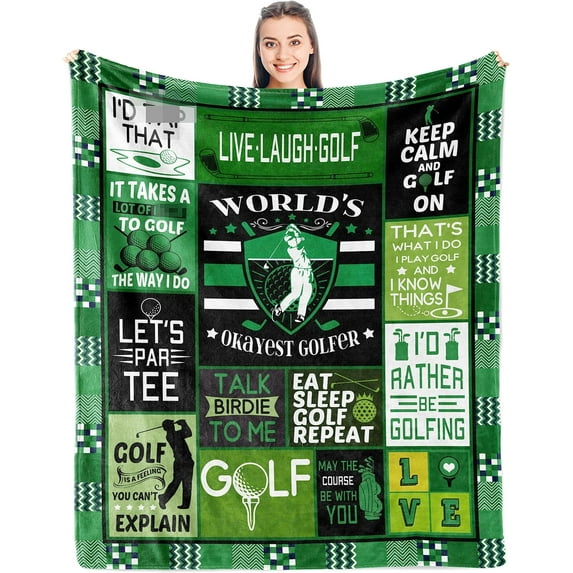 Golf Gifts for Men Unique - Funny Golf Gifts - Valentine Golfing Gifts for Men Women - Best Golf Gift - Top Golf Gift for Him- Golf Stuff- Mens Golf Gifts Ideas - Golf Themed Gifts Blanket