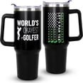 thumbnail image 1 of Golf Gifts for Men or Women, 40oz Golf Tumbler Gifts for Men Unique Stainless Steel Travel Golf Tumbler with Handle Worlds Okayest Golfer Golf Lover, Men, Dad, Husband, Grandpa, Him, Brother, 1 of 6