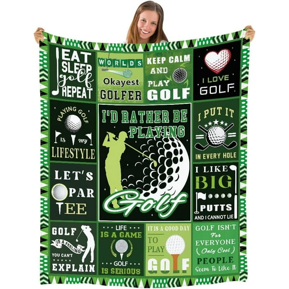 Golf Gifts for Men Women, Gifts for Golfers, Golfing Blanket for Golf Lover, Golf Blanket for Birthday Christmas Thanksgiving Day, Golf Gift for Sport Lover, Golf Blanket Gift 50 X 60