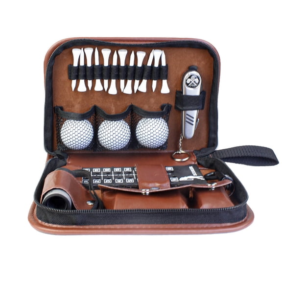 Golf Gifts for Men and Women, Golf Accessories Set with Hi-End Case, Golf Balls, Rangefinder, Golf Tees, Brush, Multifunctional Divot Knife, Scorer, Golf Ball Clamp