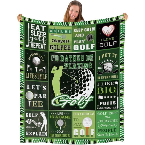 Golf Gifts for Men Women, Gifts for Golfers, Golfing Blanket for Golf Lover, Golf Blanket for Birthday Christmas Thanksgiving Day, Golf Gift for Sport Lover, Golf Blanket Gift 50 X 60