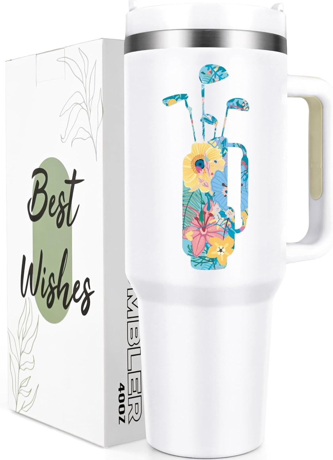 Golf Gifts for Women Golfers, Women Golf Accessories Stainless Steel Insulated 40 oz Tumbler, Gifts for golfers Women, Birthday Christmas Gift for Golfers Women, Mom, Sister, Bestfriend, White