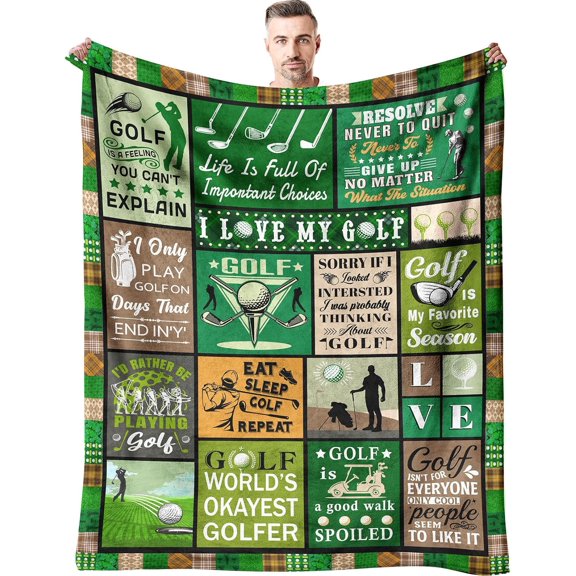 Golf Gifts for Men Blanket Ultra Soft Flannel Golfer Throw Blanket for Golf Lover Golfing Gifts Stuff 50"x40"