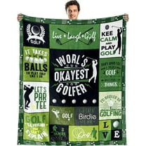 Golf Gifts for Men Unique Golf Blanket, Warm Cozy Flannel Golf Throw Blankets, Funny Golf Lover Birthday Gift Blanket 50x60 Inch