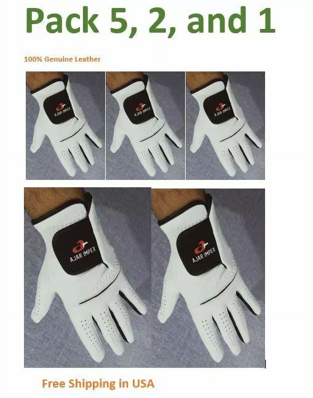 Golf Gloves All Weather, 100% Cabretta Leather, Durable & Breathable, Enhanced Grip for Men & Women, Comfortable Fit